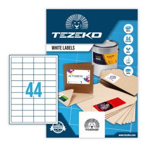 48,5*25,5 mm Tezeko A4 íves etikett címke, fehér színű (100 ív/doboz)