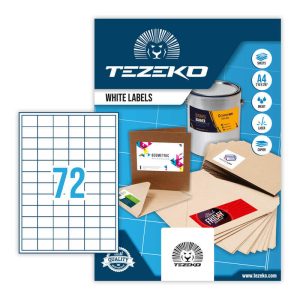 33*23,75 mm Tezeko A4 íves etikett címke, fehér színű (100 ív/doboz)